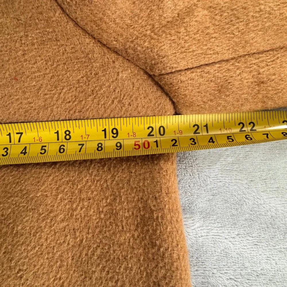 Topshop Women's Camel Brown Longline Open Front Winter Overcoat Jacket Size US 4